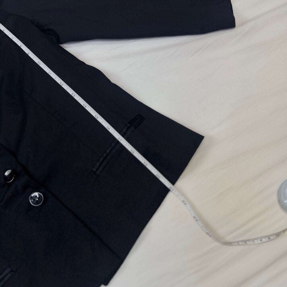 Avenue Montaigne Black Satin Lapel Blazer Women’s Size 5 Tailored Jacket Junior - Picture 8 of 13